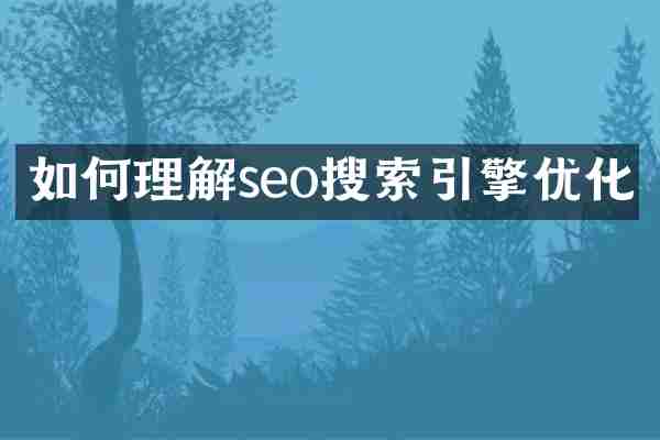 如何理解seo搜索引擎优化