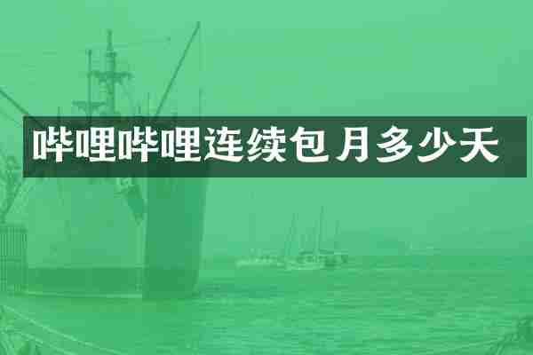 哔哩哔哩连续包月多少天