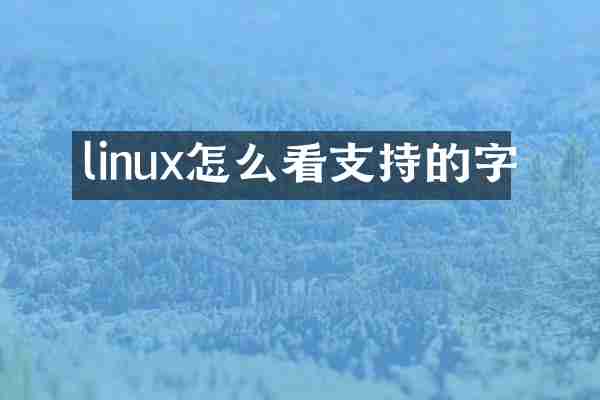 linux怎么看支持的字