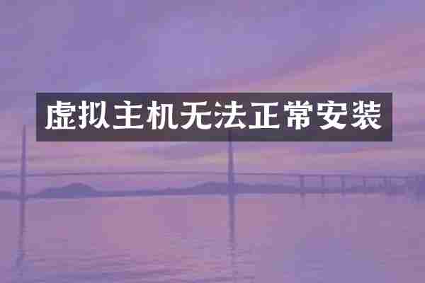 虚拟主机无法正常安装