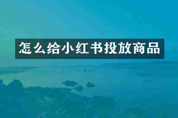 怎么给小红书投放商品