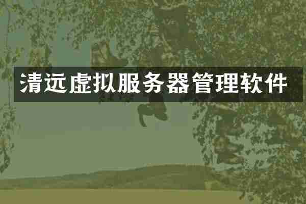 清远虚拟服务器管理软件