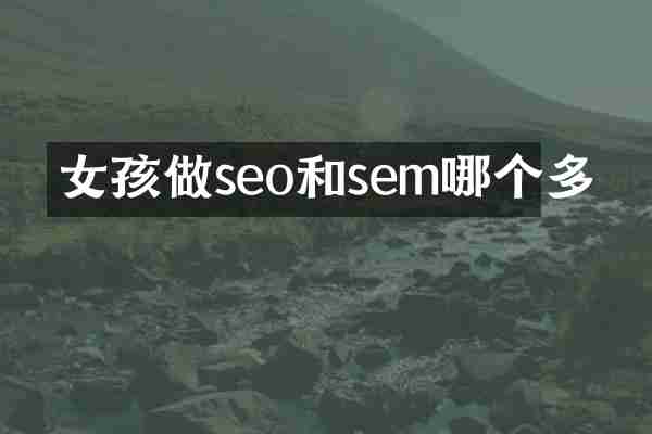 女孩做seo和sem哪个多