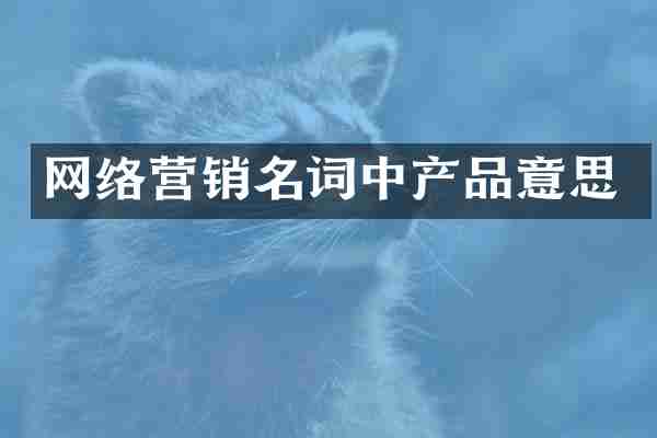 网络营销名词中产品意思