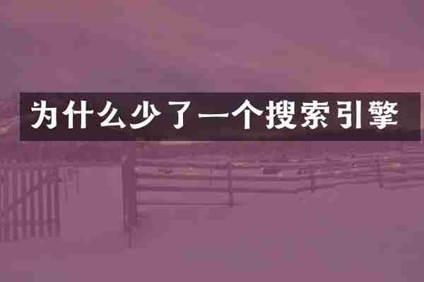 为什么少了一个搜索引擎