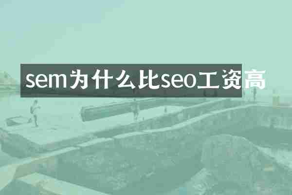 sem为什么比seo工资高