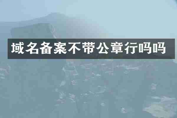 域名备案不带公章行吗吗