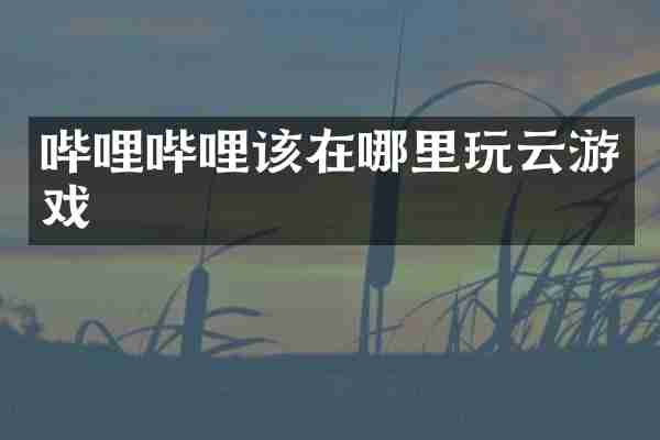 哔哩哔哩该在哪里玩云游戏