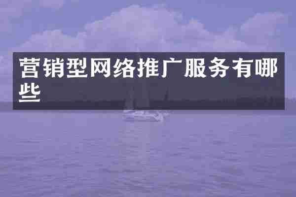 营销型网络推广服务有哪些