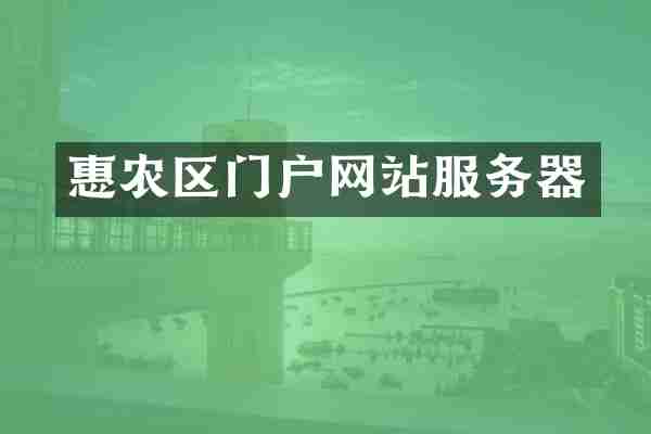 惠农区门户网站服务器