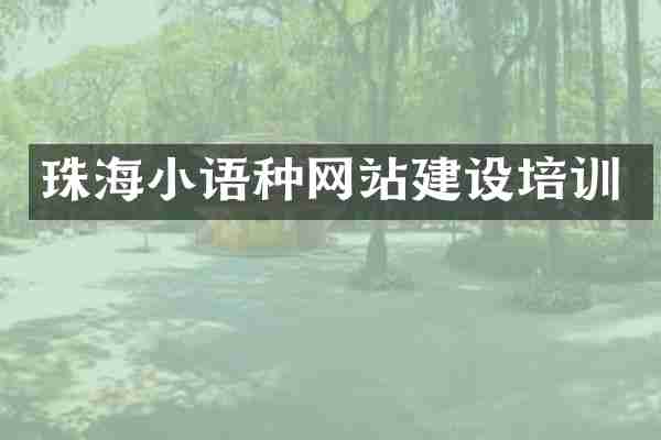 珠海小语种网站建设培训