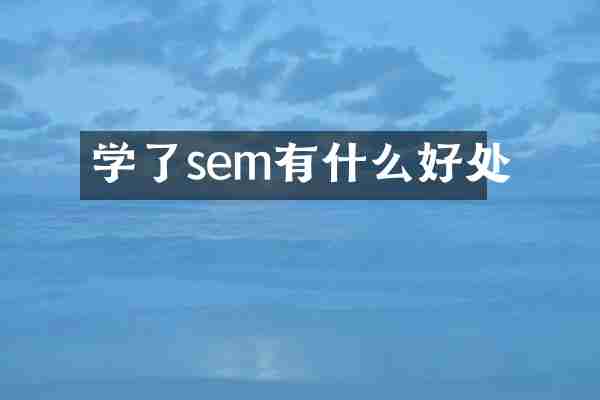 学了sem有什么好处