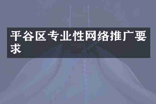 平谷区专业性网络推广要求