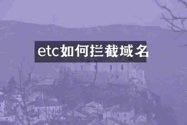 etc如何拦截域名