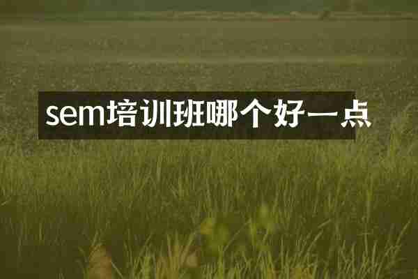 sem培训班哪个好一点