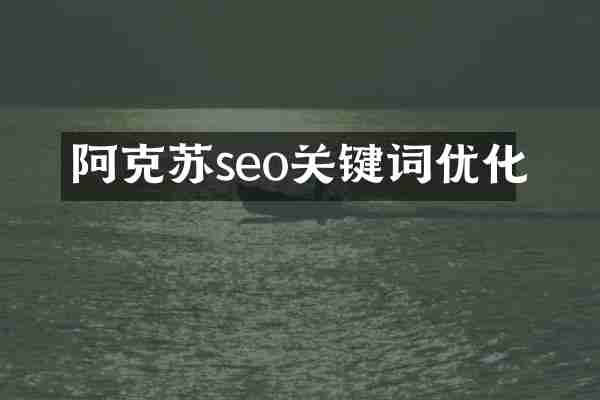 阿克苏seo关键词优化