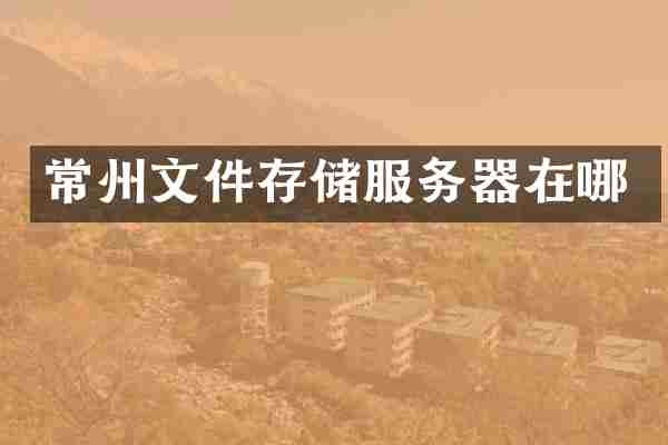 常州文件存储服务器在哪