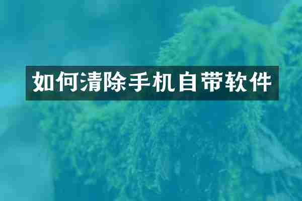 如何清除手机自带软件