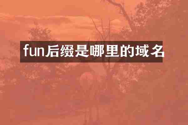 fun后缀是哪里的域名