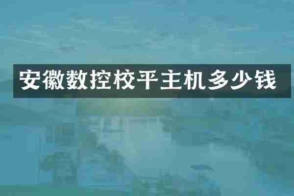 安徽数控校平主机多少钱