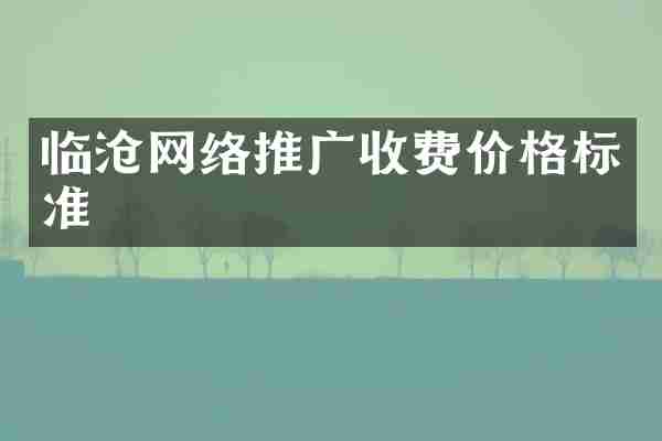 临沧网络推广收费价格标准