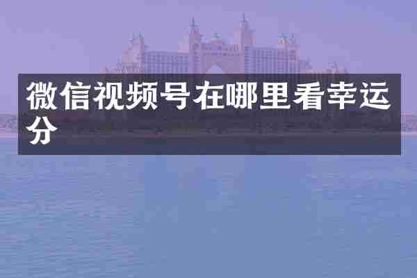 微信视频号在哪里看幸运分