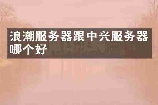浪潮服务器跟中兴服务器哪个好