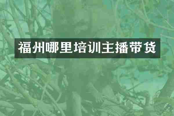 福州哪里培训主播带货