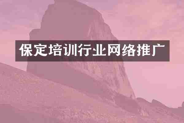 保定培训行业网络推广