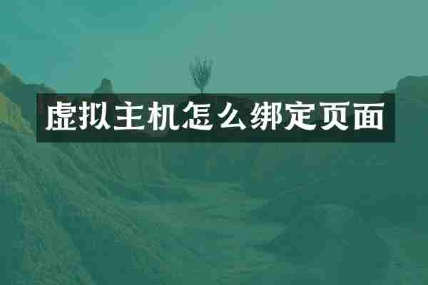 虚拟主机怎么绑定页面