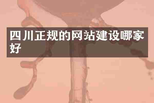 四川正规的网站建设哪家好