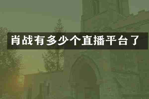 肖战有多少个直播平台了