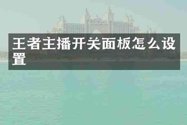 王者主播开关面板怎么设置