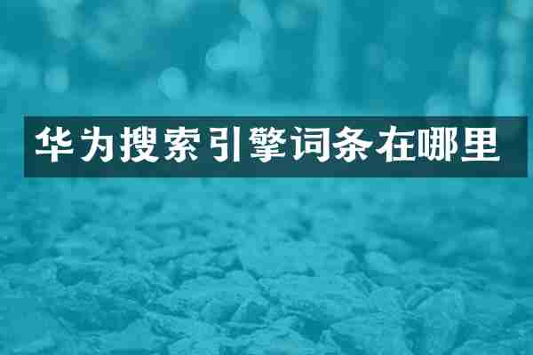 华为搜索引擎词条在哪里