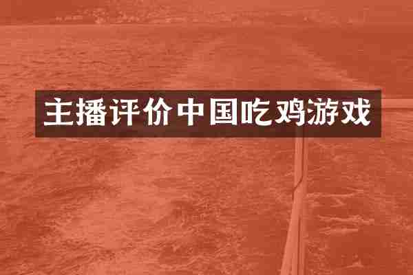 主播评价中国吃鸡游戏