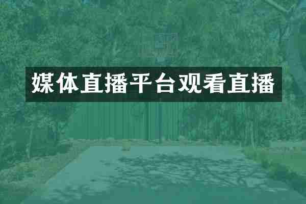 媒体直播平台观看直播