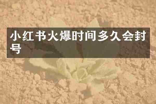 小红书火爆时间多久会封号