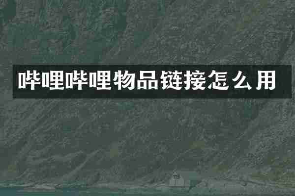哔哩哔哩物品链接怎么用