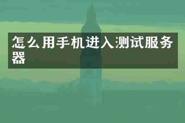 怎么用手机进入测试服务器