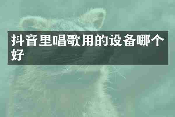 抖音里唱歌用的设备哪个好