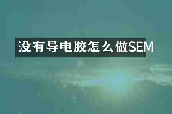 没有导电胶怎么做SEM