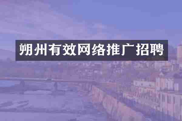 朔州有效网络推广招聘