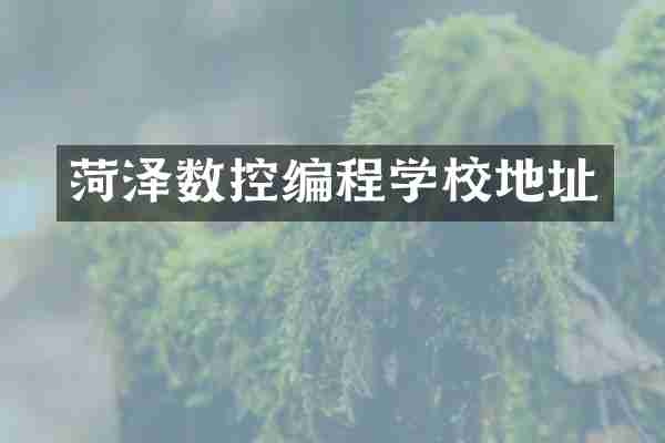 菏泽数控编程学校地址