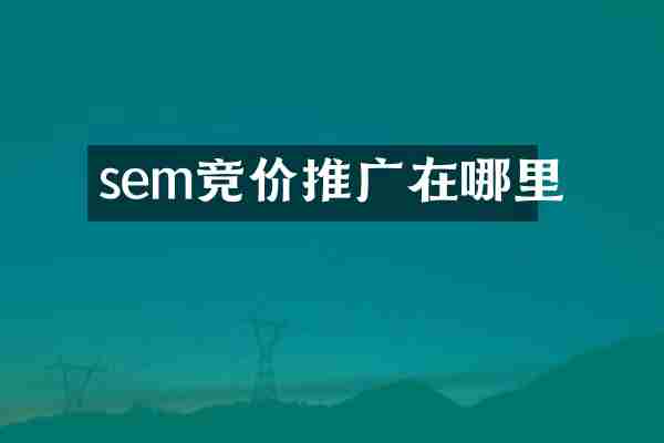 sem竞价推广在哪里