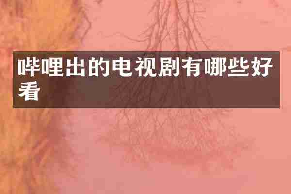 哔哩出的电视剧有哪些好看