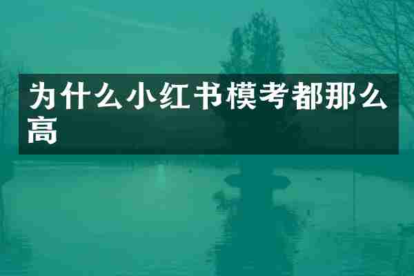 为什么小红书模考都那么高