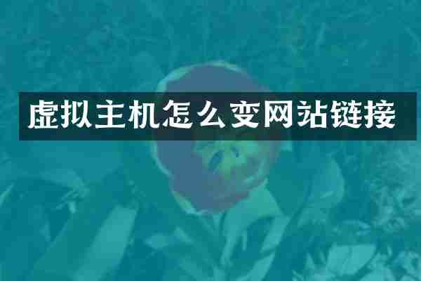 虚拟主机怎么变网站链接