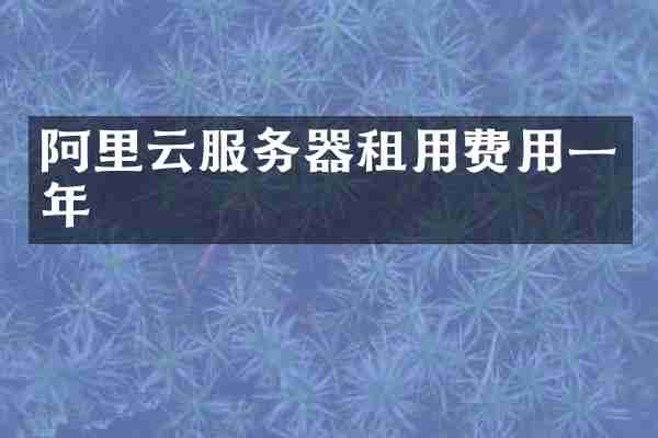 阿里云服务器租用费用一年