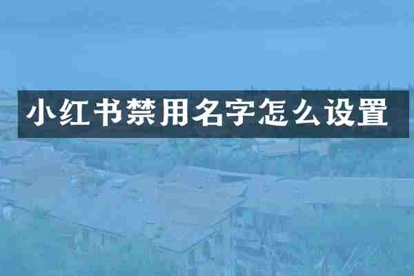 小红书禁用名字怎么设置