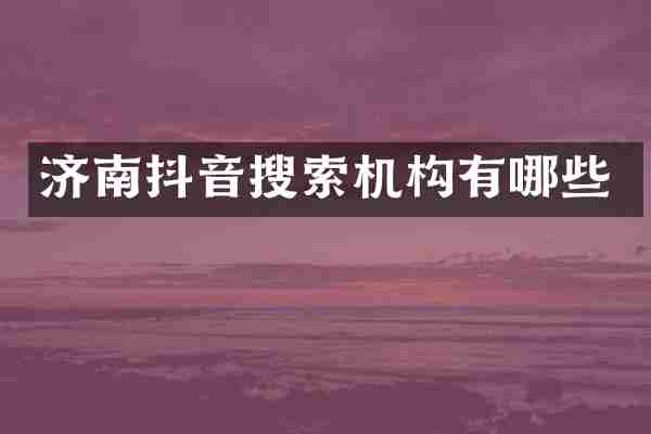 济南抖音搜索机构有哪些